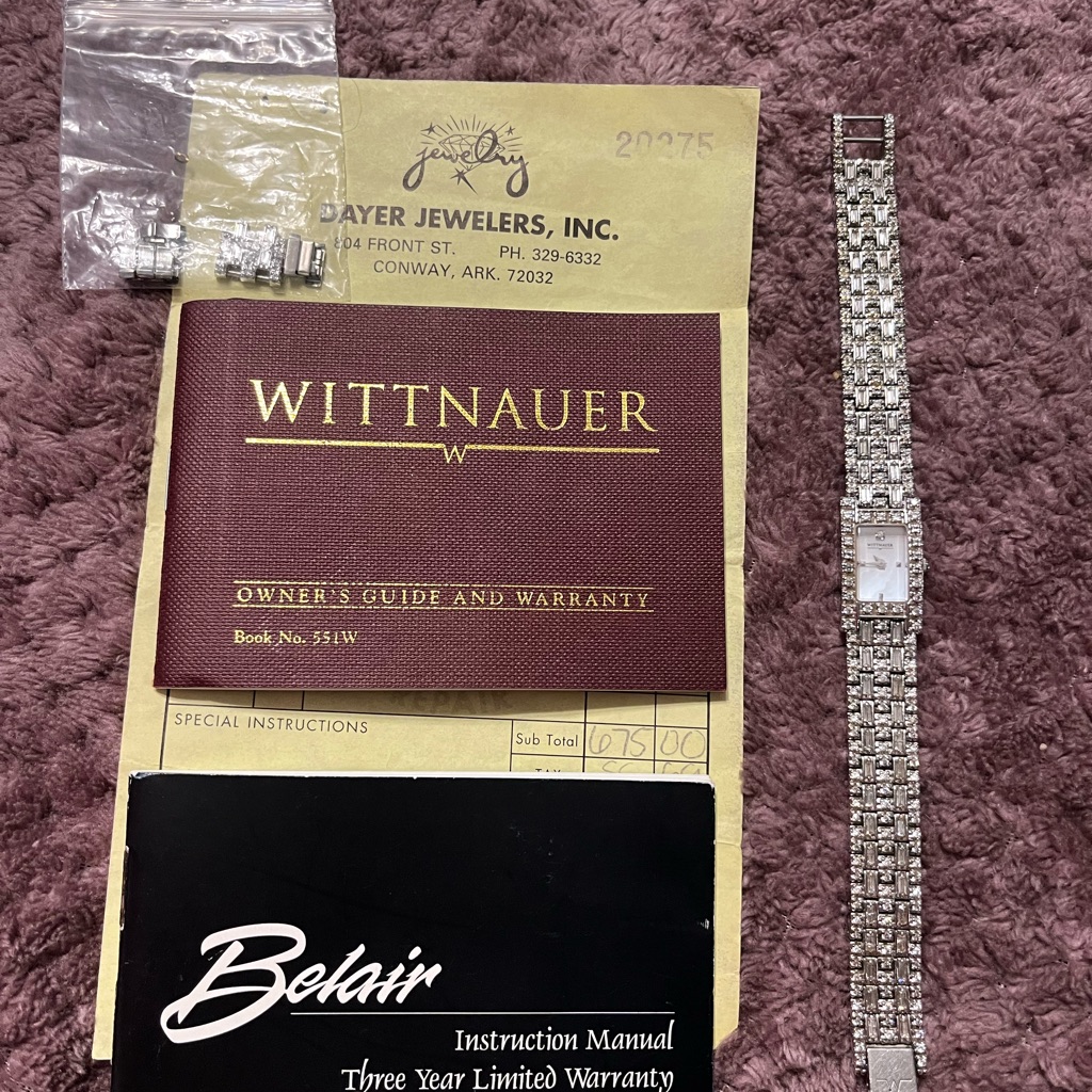 Wittnauer Silver Watch With Diamond Accents